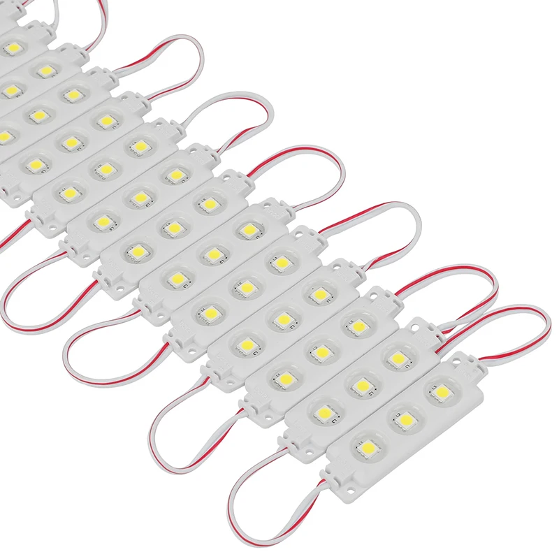 20 шт. 5050 SMD DC12V впрыск 3 светодиода модуль белый 0 72 Вт Водонепроницаемый