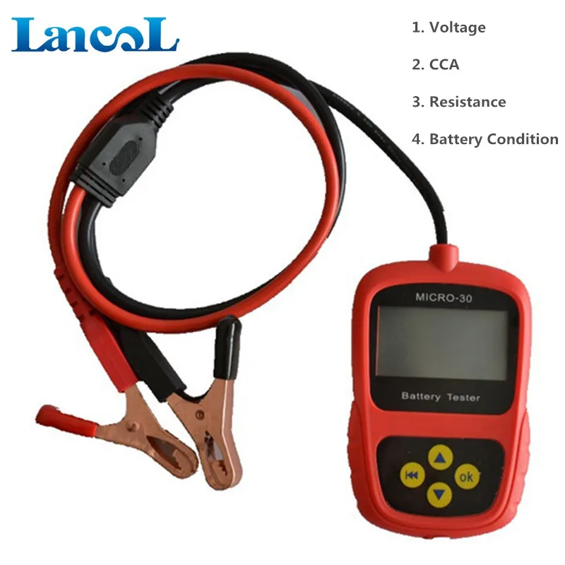 Lancol Accurate Indication Cranking CCA Checker Motorcycle Battery Tester Micro-30Hot Sale 12V Smart Car LED Display Digital