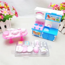 20 Pcs set Fashion Dinner Table Cupboard Sink Kitchenware Set House For Barbies Doll Accessories Random