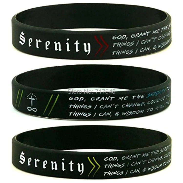 300PCS Religious Serenity Prayer wristband silicone bracelets free