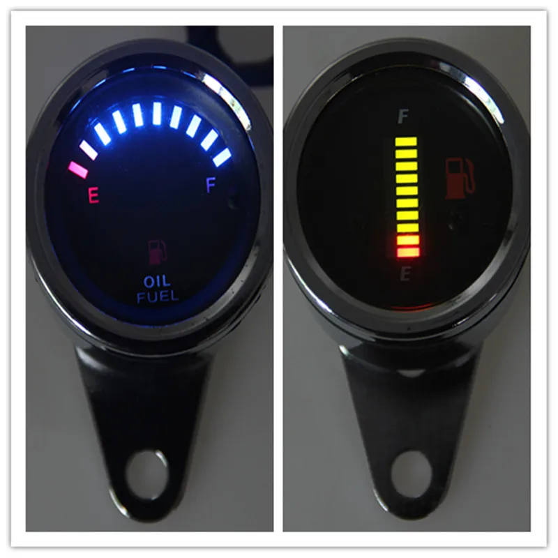 Motorcycle Fuel Gauge Meter Digital 10 LED Light For Honda Yamaha