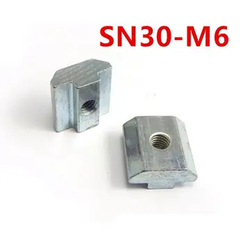 

50pcs/lot T Sliding Nut block M6 for 30 30 Aluminum Profile slot 8 Zinc Coated Plate Aluminum Accessories
