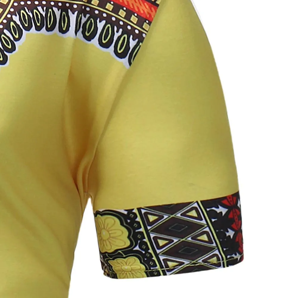 Fadzeco 2019 рубашка в африканском стиле для мужчин с принтом, круглый вырез, мужские футболки с коротким рукавом, большие размеры, Дашики