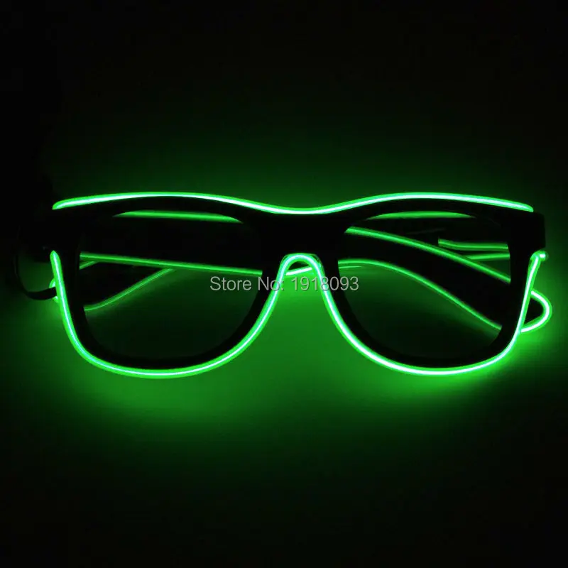 Hot Sales Color Green Glowing Novelty Lighting EL Wire Sunglasses LED