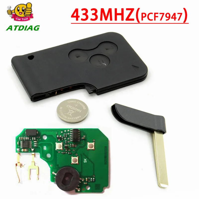 Hot Sales Key 3 Button Remote Key Auto Key Remote Card 433MHZ 3 