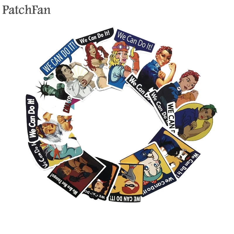 Patchfan 14 шт. Феминистская для женщин мы можем сделать это ПВХ Водонепроницаемый мультфильм Стикеры для Чемодан для мобильных устройств на велосипед стены Стикеры s A1399