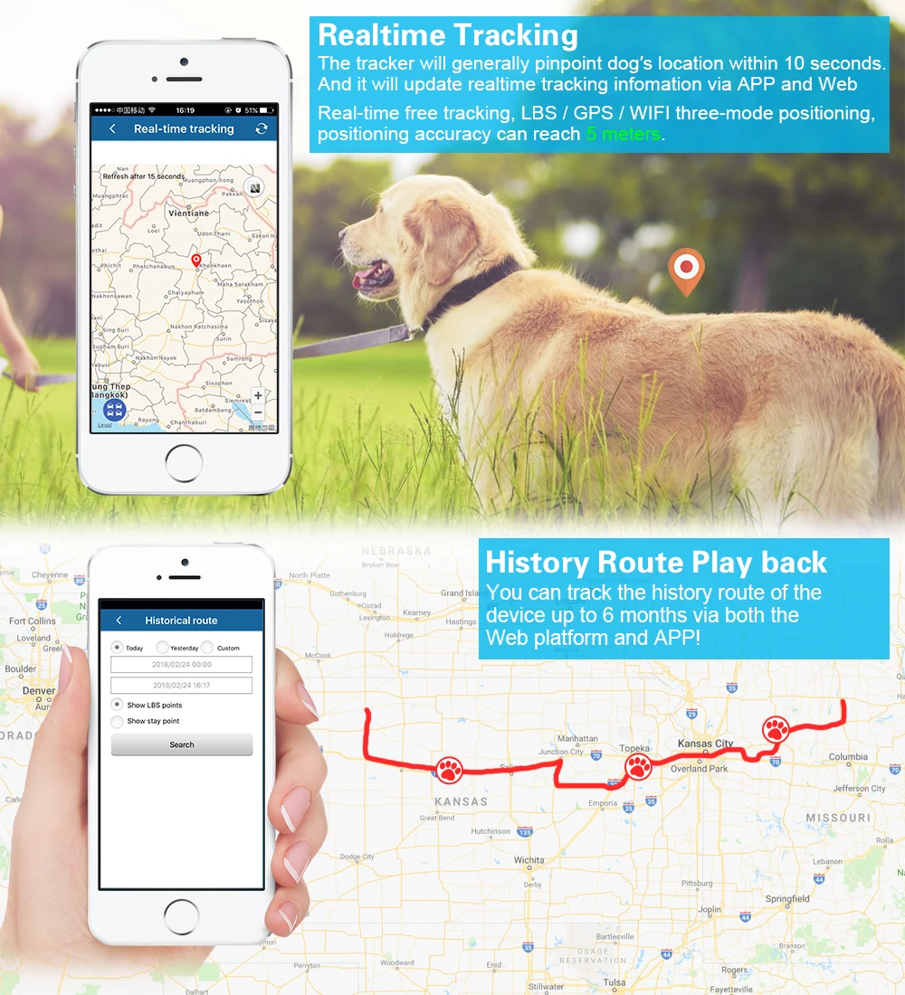 TK911 GPS Tracking Anti Lost Personal Kid Real Time GPS/GSM Tracker System for Cats Dogs Gps SOS TKSTAR Pet GPS Tracker Locator gps locator