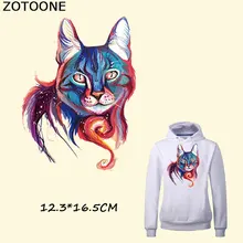 ZOTOONE Pretty Multicolor Cat Iron on Patch DIY T-shirt Dresses Sweater Thermal Transfer Patch for Clothing By Household Irons D sew pretty t shirt dresses