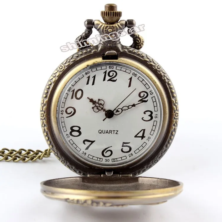 Античная бронза Китайский Зодиак корова кварцевые карманные часы с Цепочки и ожерелья цепь час подарок часы Relógio де Bolso