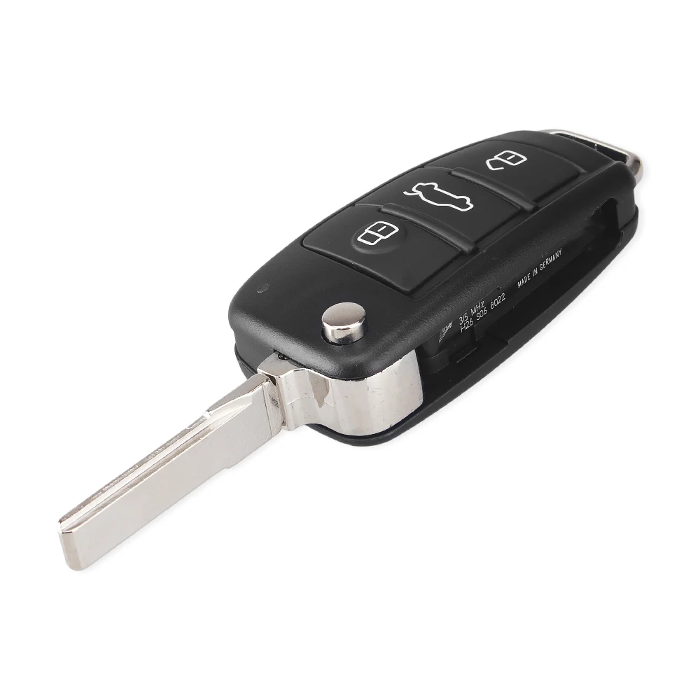 KEYYOU 3 кнопки складной автомобиль откидная оболочка ключа дистанционного управления для Audi Q7 A3 A4 A6 A6L A8 TT Cut/Uncut лезвие Fob чехол Замена