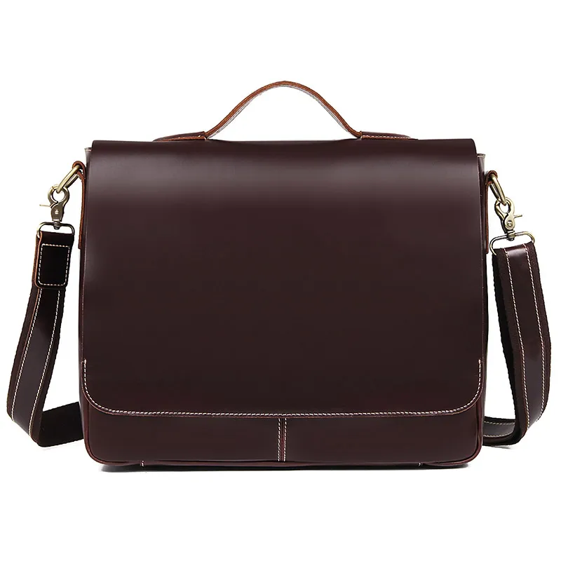 J.M.D брендовый мужской классический темно-коричневый Простой деловой портфель для ноутбука сумка через плечо сумка 7108R