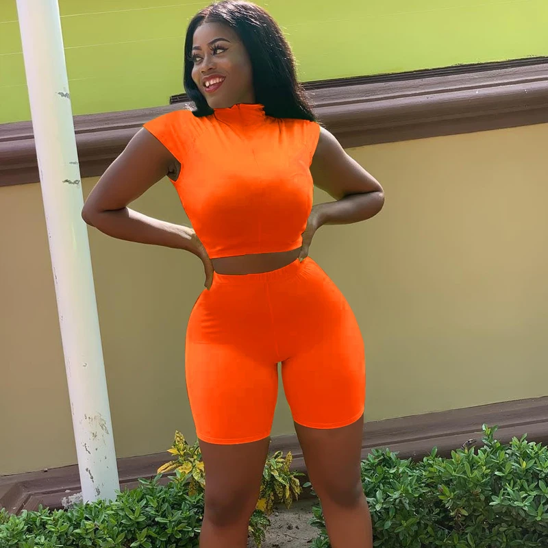 Summer new women's jumpsuit two-piece solid color sleeveless casual jumpsuit suit green orange red jumpsuit Summer new women's jumpsuit two-piece solid color sleeveless casual jumpsuit suit green orange red jumpsuit