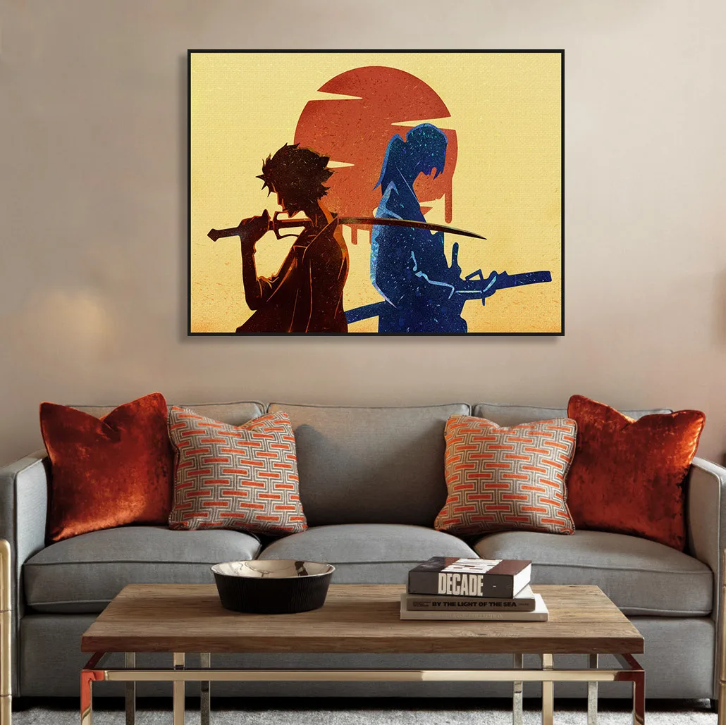

Samurai Champloo Anime Poster Boy Bedroom Decorative Painting Wall Art Canvas Unframed Garden Decoration Drawing Oil Picture