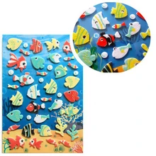 Милая мультяшная тропическая наклейка "рыба", 2 цвета, сделай сам, Нетканая фетровая ткань для детей