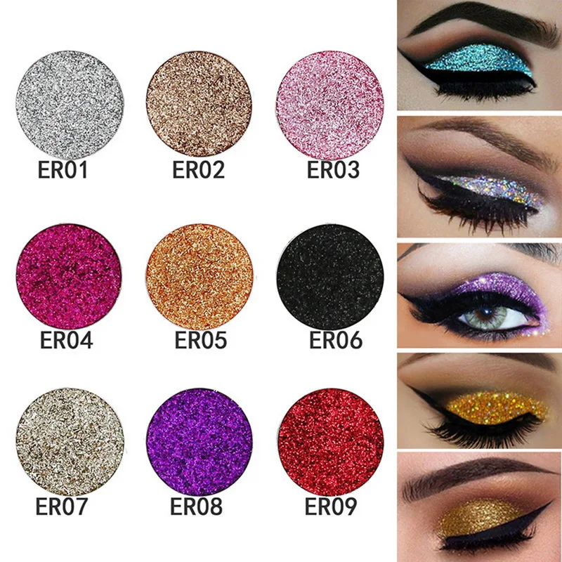 

POPFEEL Fashion Eye Shadow Women Maquaigem Single Color Eyeshadow Cosmetics Shining Glitter Eyeshadow Makeup Party Show Woman