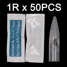 50 шт. 1 хирургическая круглая зубчатая игла Кепка постоянный макияж машина 1R иглы Советы для оригинальной G-8650 Мерлин мозаичный станок для татуировок в виде дракона