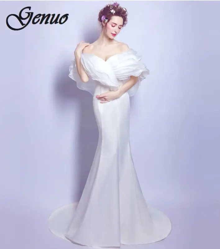 

New Summer Dress Women Mermaid Gown Flare Sleeve Long Slim Elegant Maxi Dress For Fomal Party Vestidos