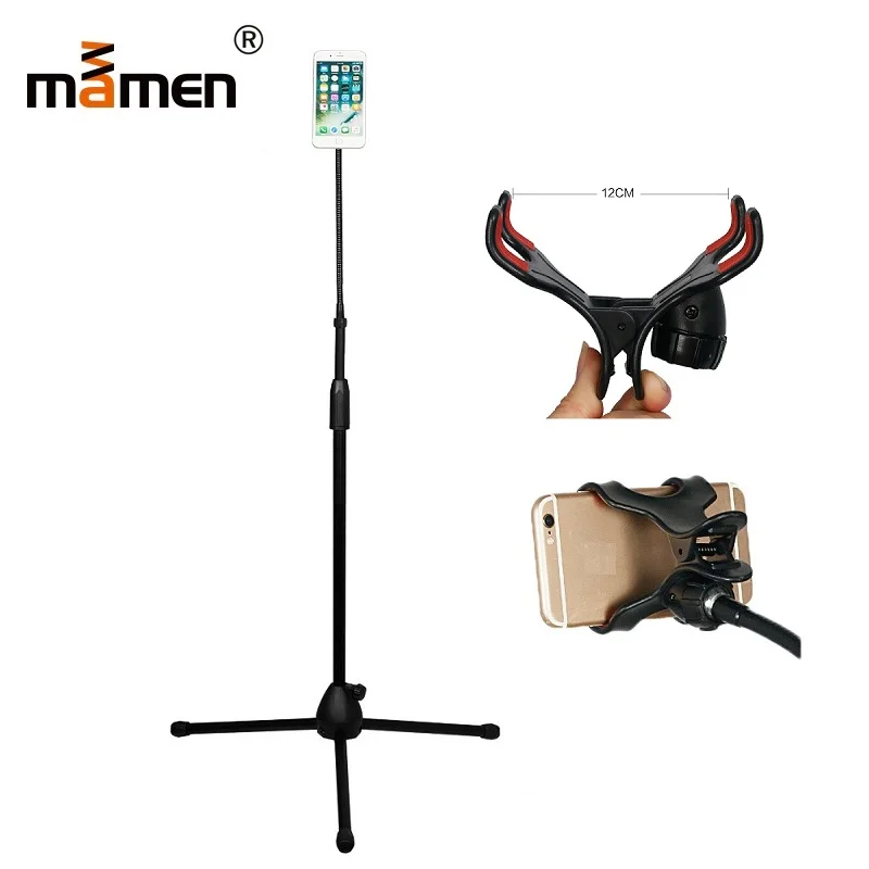 

60cm-175cm Phone Stand Monopod Universal 360 Degree Flexible Rotate Tripod Stand Holder Clip For Samsung iPhone Smartphone