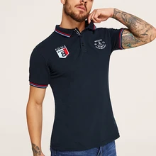 Fredd Marshall, новинка, мужская рубашка поло с вышивкой, хлопок, короткий рукав, Повседневная деловая рубашка поло, высокое качество, брендовая рубашка поло