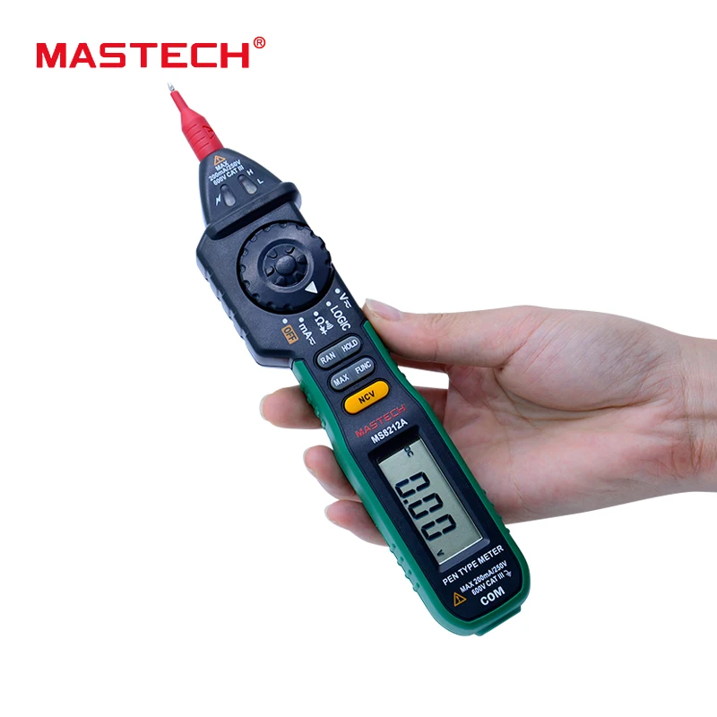 MASTECH ms8212a Ручка Тип Цифровой мультиметр multimetro AC DC Напряжение ток тестер диодов