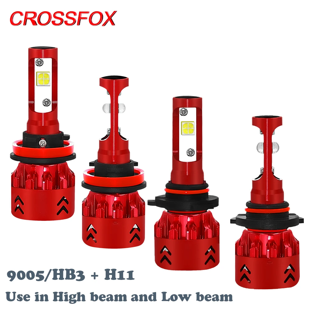 

CROSSFOX Car LED 12V 6000K 9005 HB3 H11 LED Headlights Bulbs Auto Lights Automobile For Honda Civic Toyota Corolla Lexus