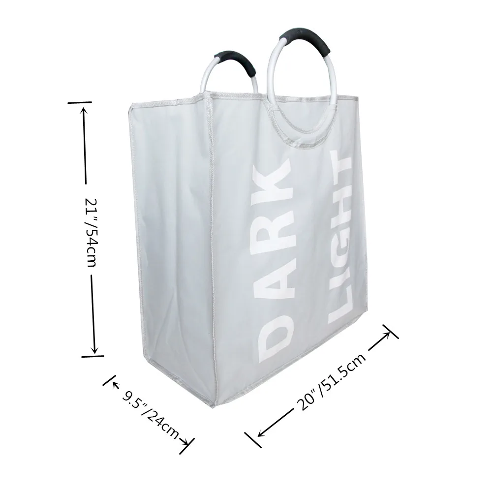 للطي سلة الغسيل كبيرة قدرة حقيبة الغسيل للملابس قذرة لعب أكسفورد صندوق تخزين منظم اثنين setion