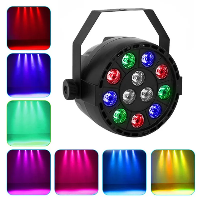 

12W flat LED Par light RGBW Disco Lamp stage light luces discoteca laser Beam luz de projector lumiere dmx controller