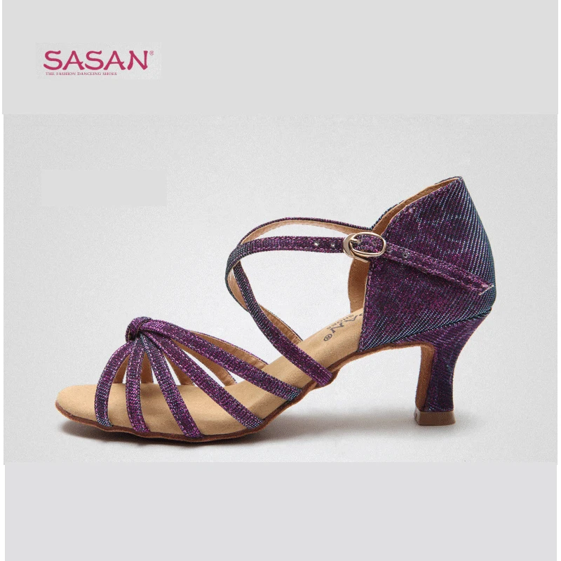 

Latin Dance Shoes Female Adult Shoes Little Children's Chameleon Cloth High-End High-Heeled Spring Summer S-111 HEEL 5.5 CM HOT