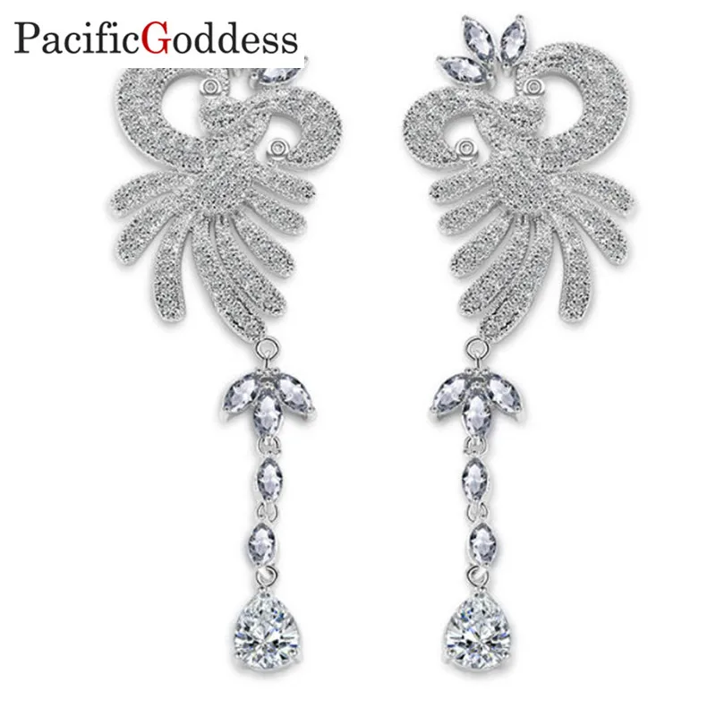 

Pacificgoddess Luxury elegant big earrings geometric earrings bijoux nice earrings white stone earrings