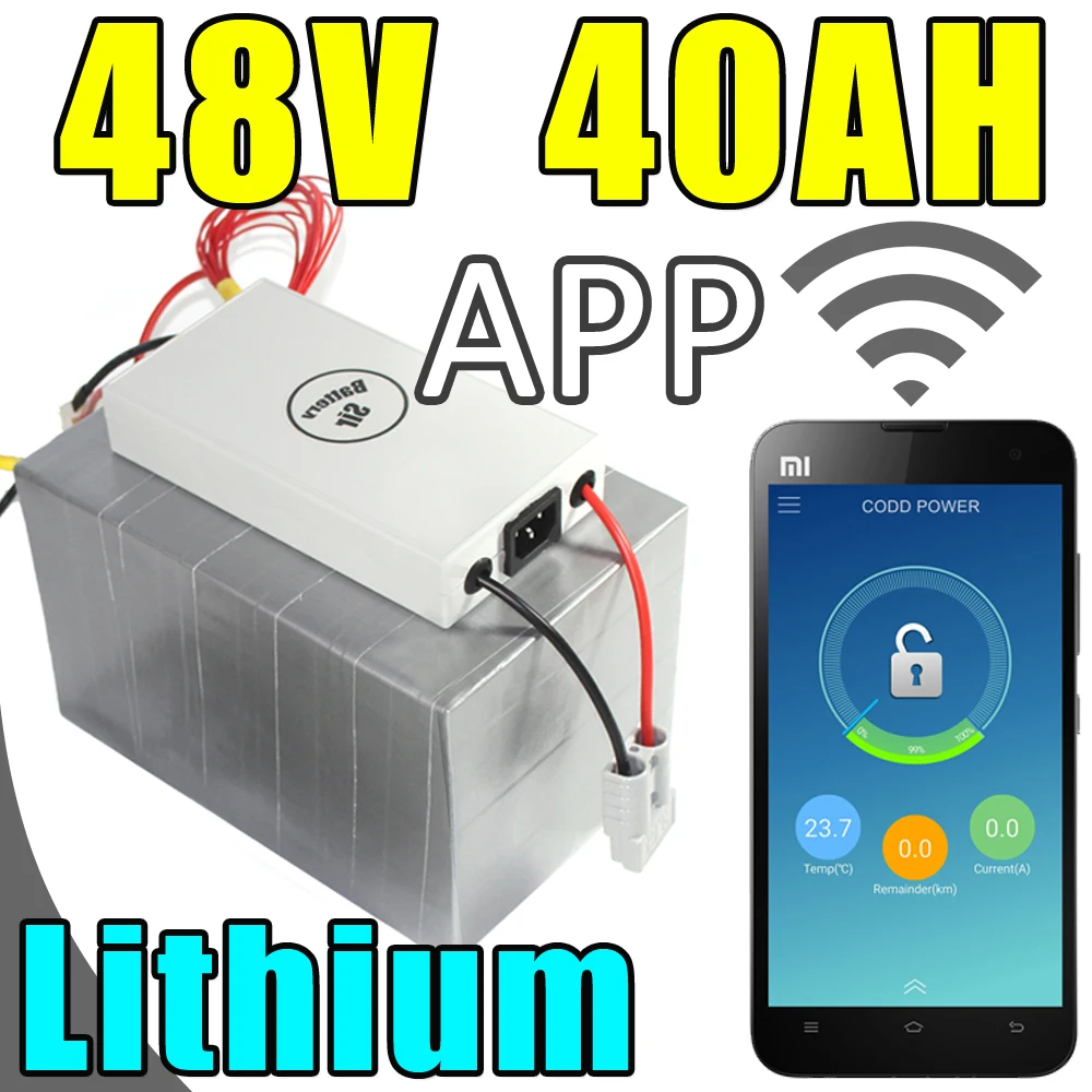 Sale 48v 40ah lithium battery app remote control Bluetooth electric bicycle Solar energy battery pack scooter ebike 2000w 0 Sale 48v 40ah lithium battery app remote control Bluetooth electric bicycle Solar energy battery pack scooter ebike 2000w 0