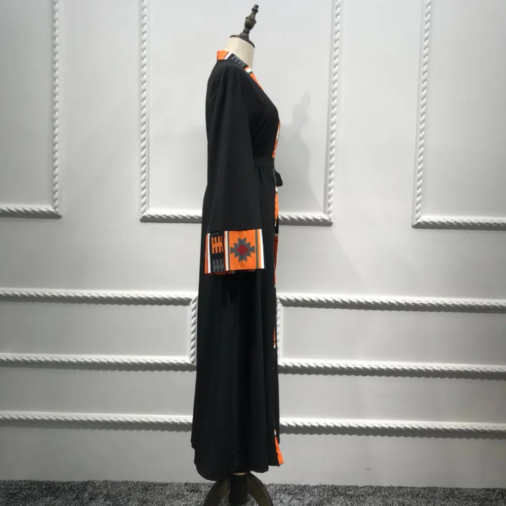 Мусульманское абайя Платье с принтом кардиган длинные халаты кимоно Jubah Рамадан Ближний Восток Thobe поклонения услуги Исламская