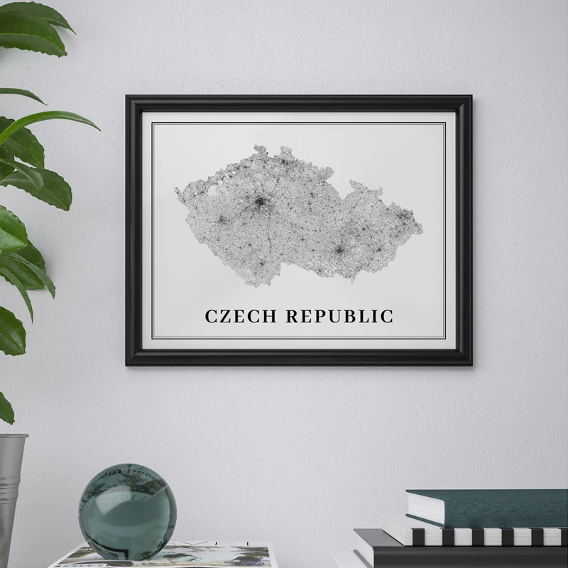 Czech Republic Map Poster