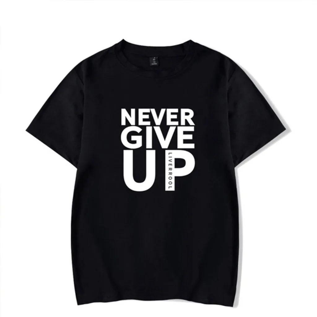 Мужская футболка с круглым вырезом Never Give Up Повседневная короткими рукавами и