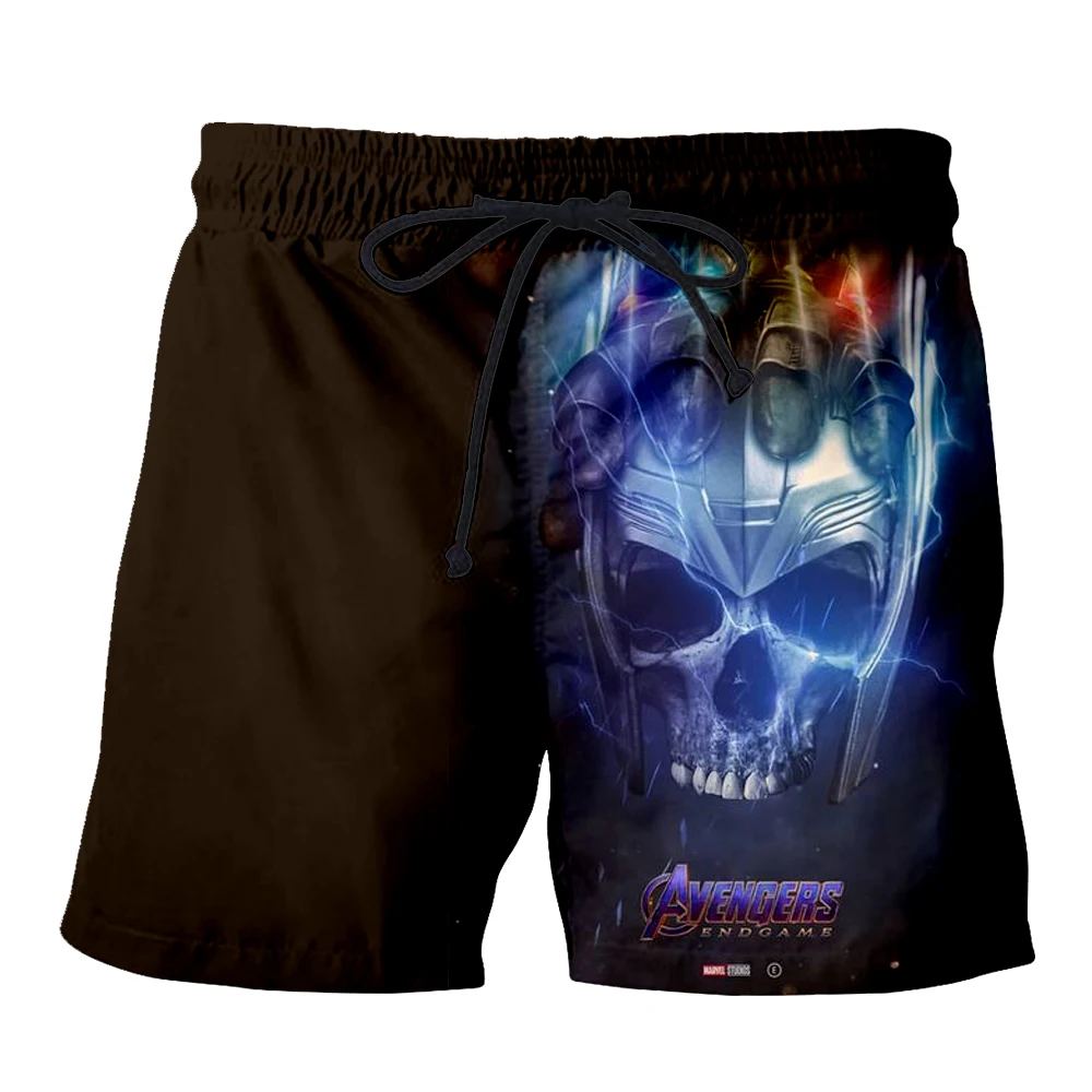 

Men Summer marvel Avengers Endgame 3D Print Casual Shorts Thanos iron man Beach Fitness elastic waist Skull Sports Shorts Pants