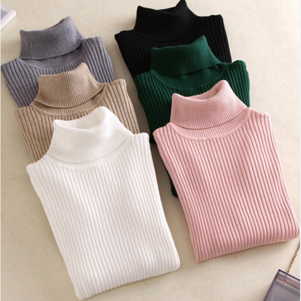 

2018 New good Thick Turtleneck Warm Women Sweater Autumn Winter Knitted Femme Pull High Elasticity Soft Female Pullovers Sweater