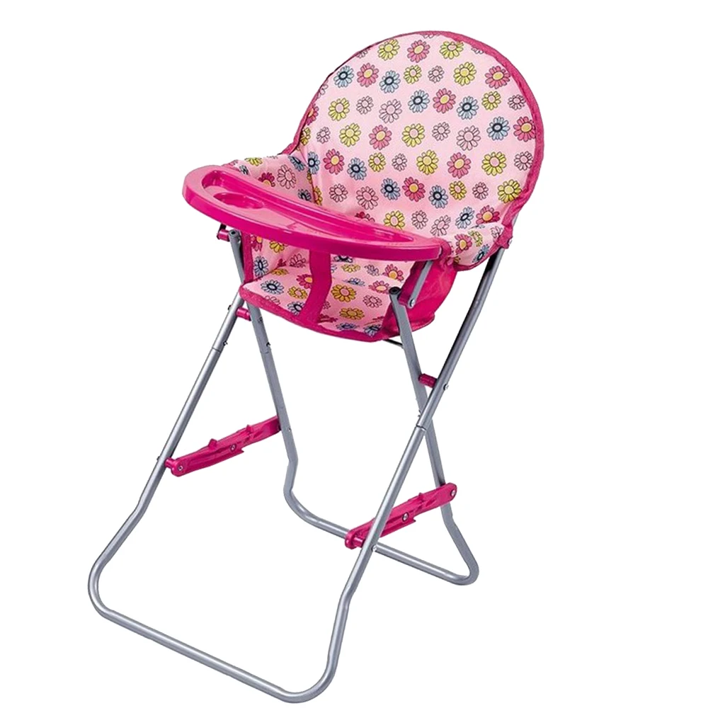 Simulation Baby Toddler High Chair Dining Chair ABS Plastic Furniture for Reborn Doll Supplies Kids Child Birthday Gift