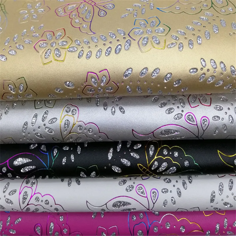 

Lychee Life Colorful Butterfly Pattern Leather Fabric PU 29x21cm Fabric DIY Handmade Sewing Cloth Accessories Supplies