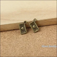 80 шт. античная бронза любовь сердце кулон конверт сплав DIY модный браслет ожерелье ювелирные аксессуары 10103