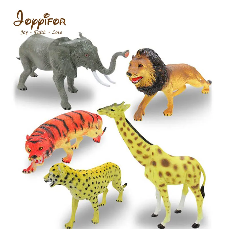 Joyifor фигурки и игрушки лев тигр жираф слон животные игрушки пластиковые куклы Животные Коллекционная модель игрушки для мальчиков подарок