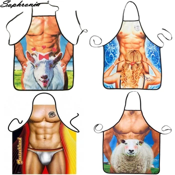 Funny Sexy Apron Cooking Apron Kitchen Dinner Party Baking Aprons For Woman And Man BBQ Party Cartoon delantal cocina CWQ022 cartoon cute waterproof cooking resturant kitchen women hello apron cocina tablier cuisine kitty rabbit kids funny bib baking
