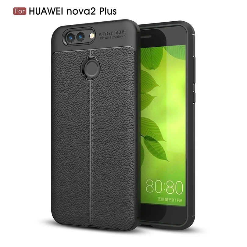 For Huawei Nova 2 Plus / BAC-AL00 5.5&quot Case Phone Back Protective Smartphone Soft Litchi striae Shockproof Cover Nova2 |
