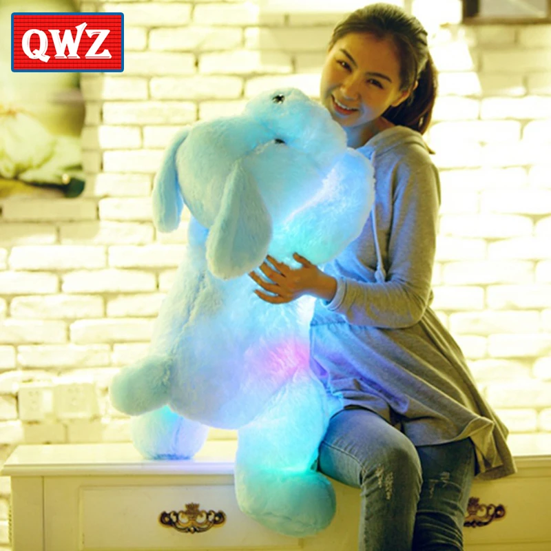 QWZ 50CM Length Creative Night Light LED Lovely Dog Stuffed and Plush Toys for Kids and 1