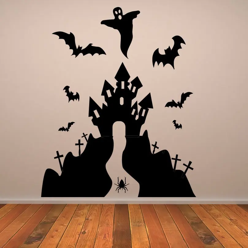 Creative Halloween Home Decorative Wall Stickers Halloween Bat Siege