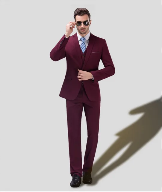 New Groom Wine Red Pink White Tuxedos Latest Coat Pant Designs Mens