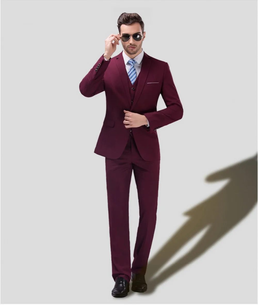 5768 29 De Réductionnouveau Marié Vin Rouge Rose Blanc Tuxedos Dernier Manteau Pantalon Conceptions Hommes Costumes De Bal De Mariage Hommes