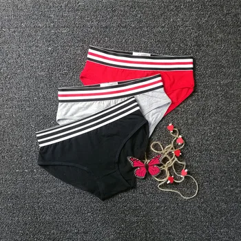 

Women Underwear Cotton striped waist belt Female Girls Sexy middle-waist calvin Panties Briefs Knickers Intimates Lingerie