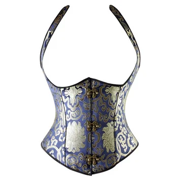 

Sexy Jacquard Harness Burst Binder Lace Up Waist Tummy Control Women Halter Corset Cincher Body Shaper Underbust Bustier S,M-XXL