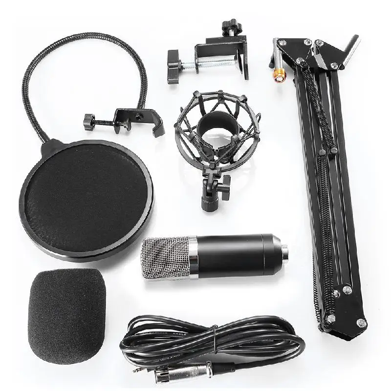 

MEMTEQ Professional Studio Broadcasting Recording Condenser Microphone Kit Microphone Stand Microphone Stand Shock