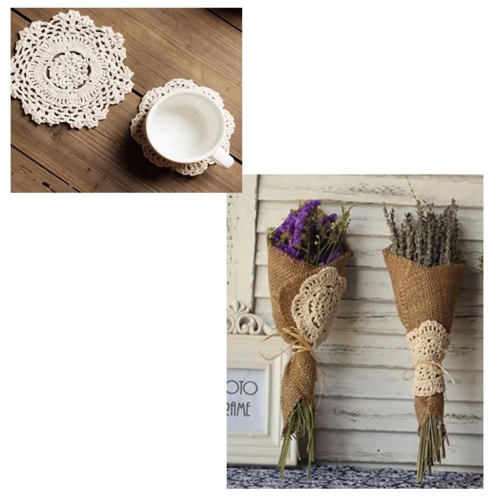 

5 x 10CM Lace Doily Wedding Party Cupcake Cake Cookies Round Pads Placemat