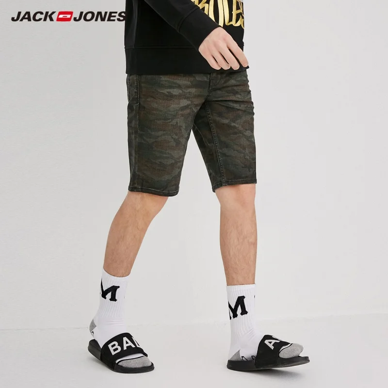 JackJones/мужские камуфляжные прямые джинсовые шорты до колена J | 218243501